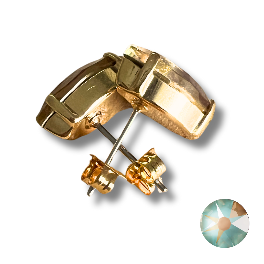 NAVETTE STUD EARRINGS | CAPPUCHINO