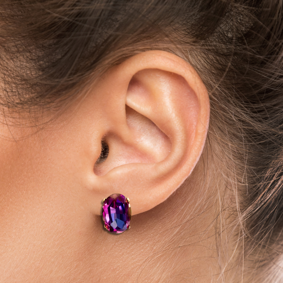 OVAL STUD EARRINGS | MAJESTIC