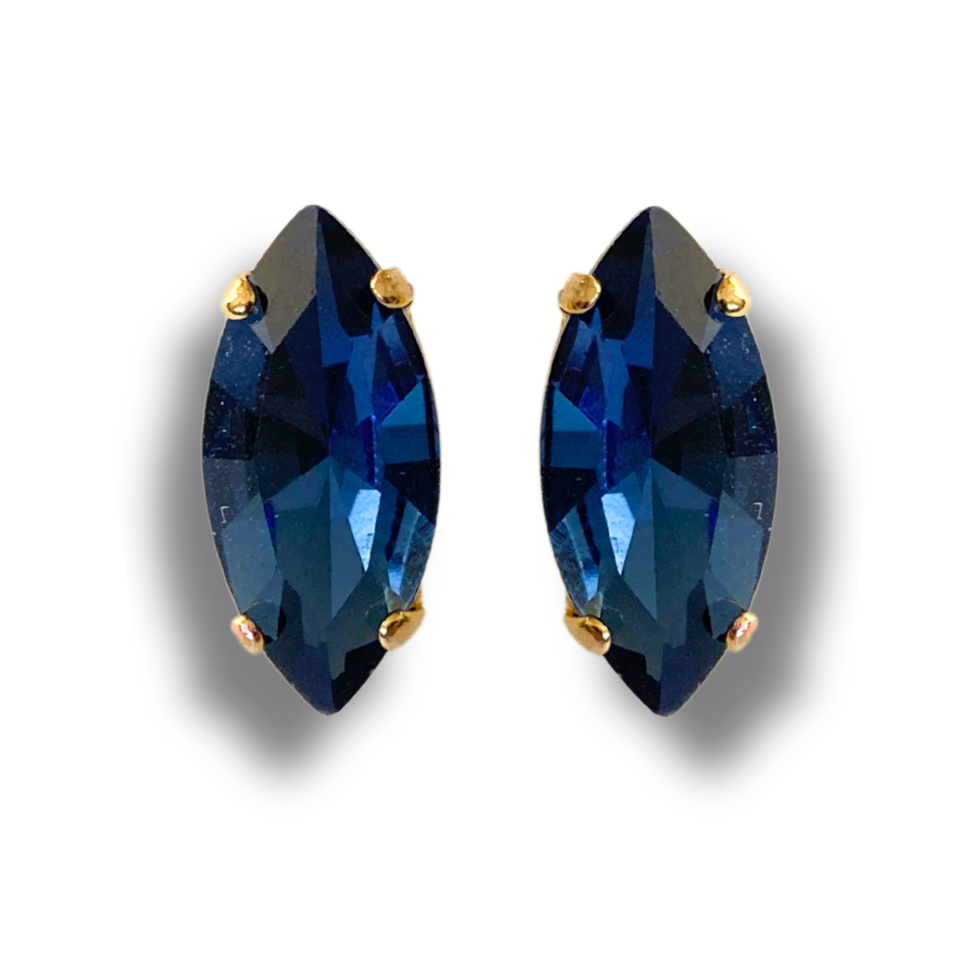 NAVETTE STUD EARRINGS | MIDNIGHT
