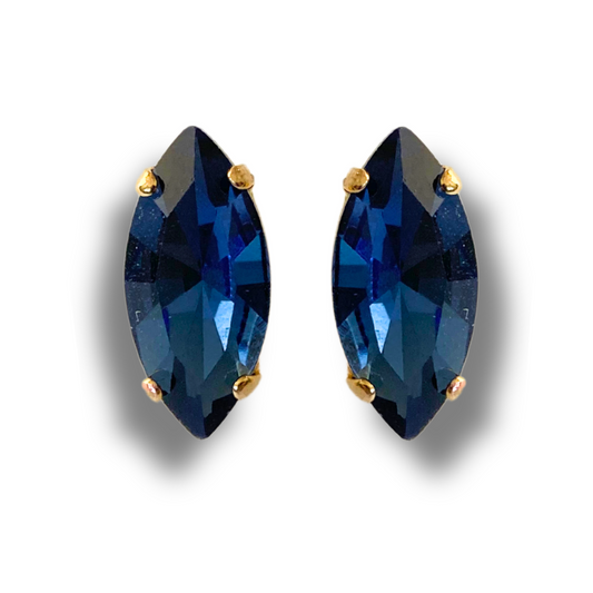 NAVETTE STUD EARRINGS | MIDNIGHT