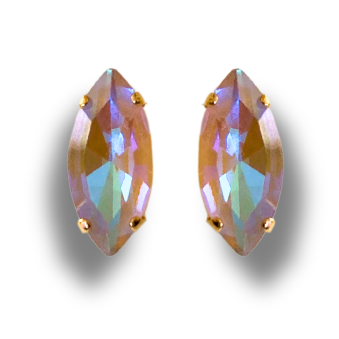 NAVETTE STUD EARRINGS | CAPPUCHINO