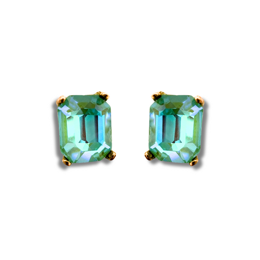 OCTAGON STUD EARRINGS | SEAFOAM