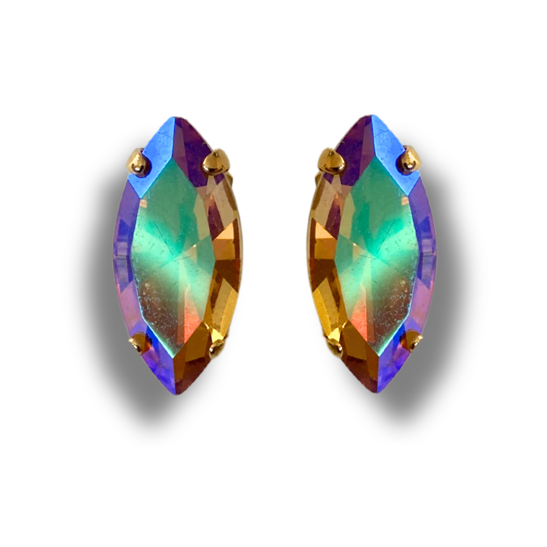 NAVETTE STUD EARRINGS | LIGHT SMOKED TOPAZ SHIMMER