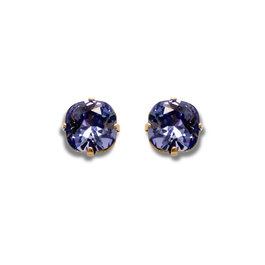 SQUARE STUD EARRINGS | TANZANITE