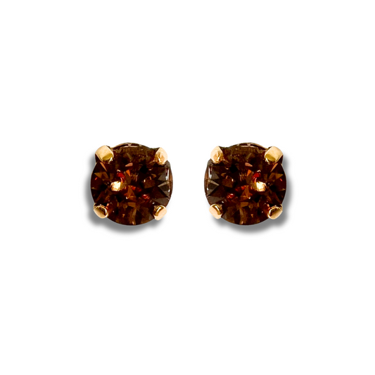 ROUND STUD EARRINGS | TOPAZ