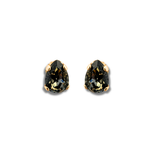 PEAR STUD EARRINGS | BLACK DIAMOND