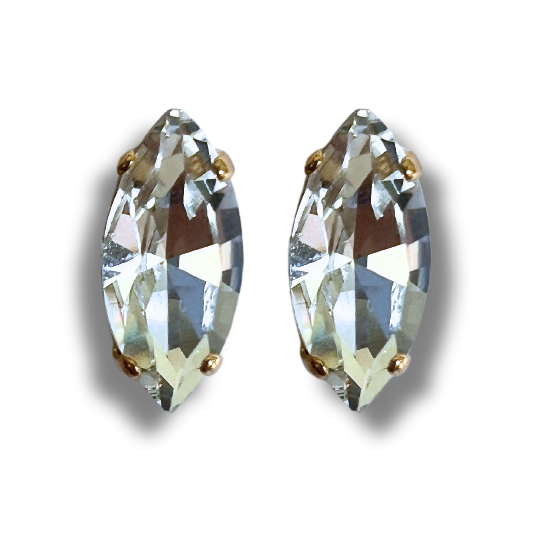 NAVETTE STUD EARRINGS | CRYSTAL