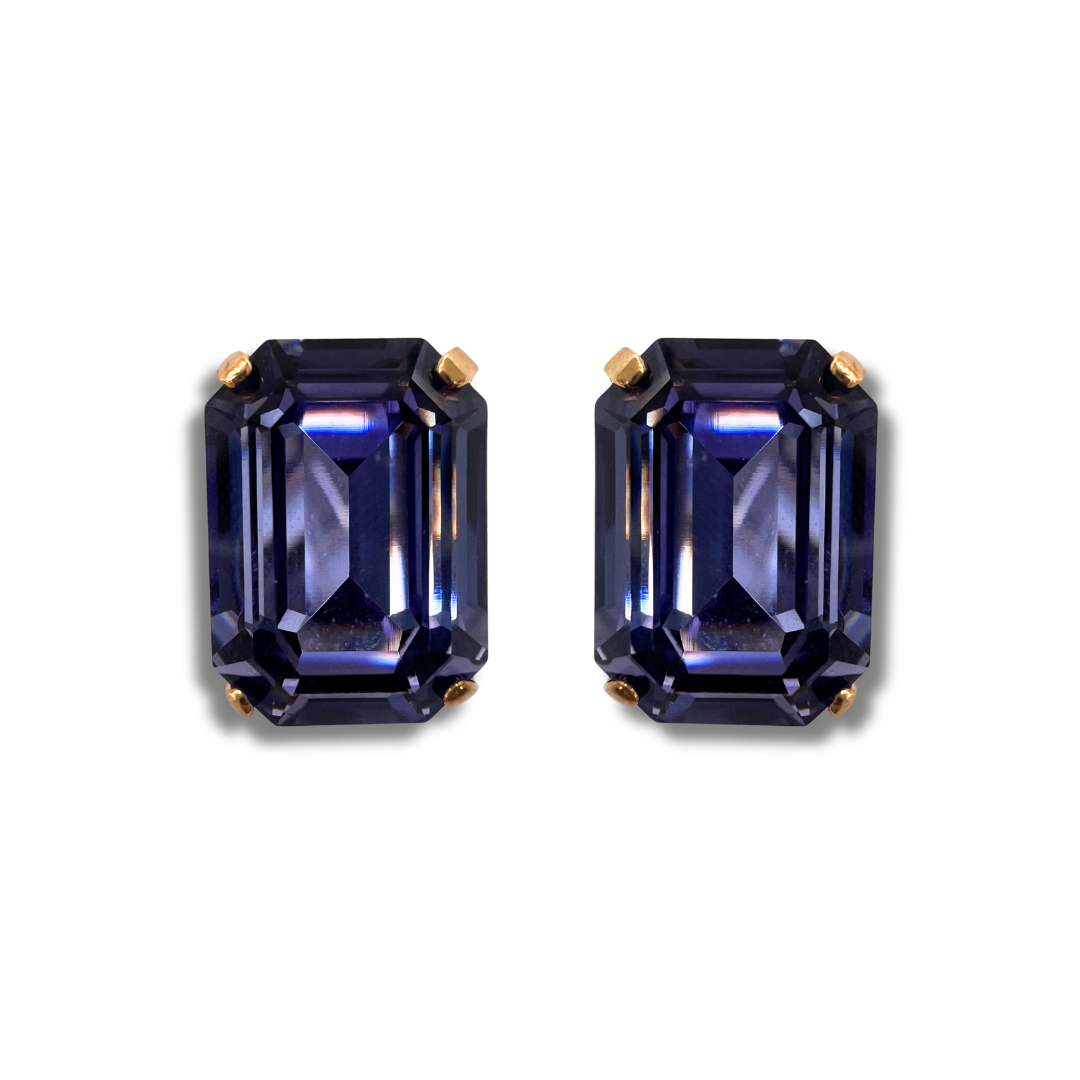 OCTAGON STUD EARRINGS | TANZANITE
