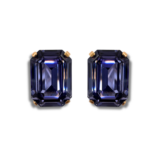 OCTAGON STUD EARRINGS | TANZANITE