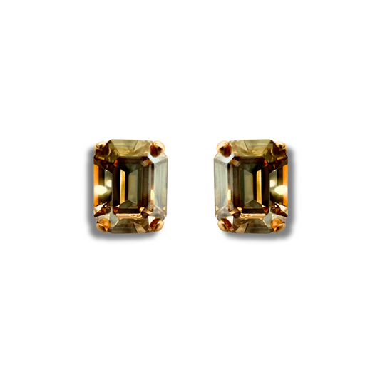 OCTAGON STUD EARRINGS | GOLDEN