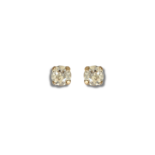 ROUND SMALL STUD EARRINGS | CRYSTAL