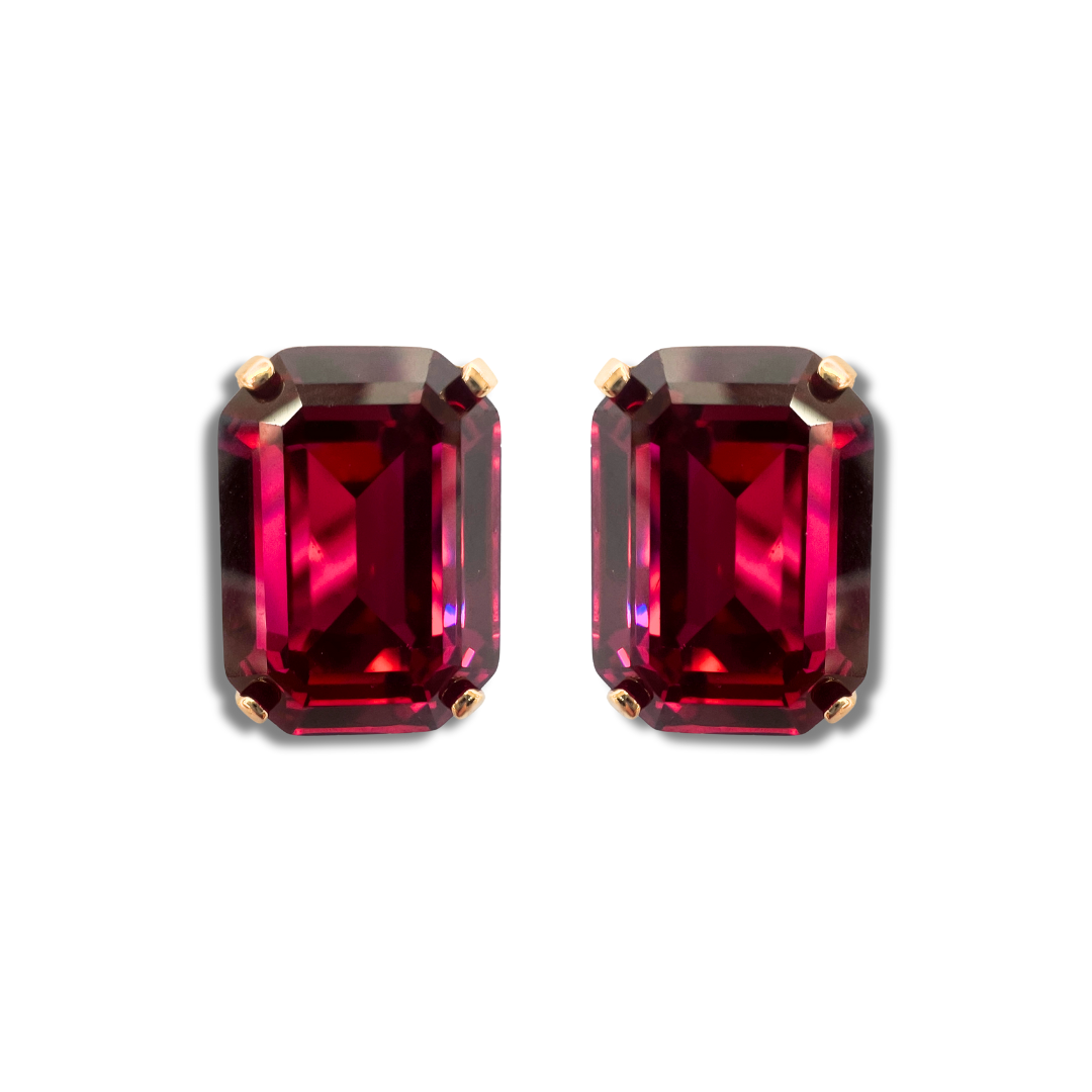OCTAGON STUD EARRINGS | ROSE