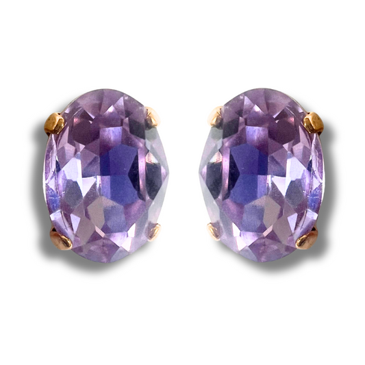 OVAL STUD EARRINGS | LAVENDER