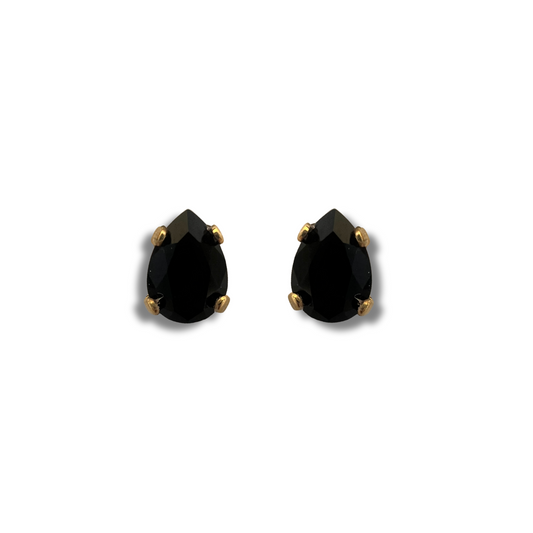 PEAR STUD EARRINGS | JET