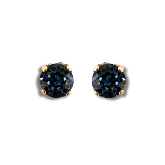 ROUND STUD EARRINGS | DENIM