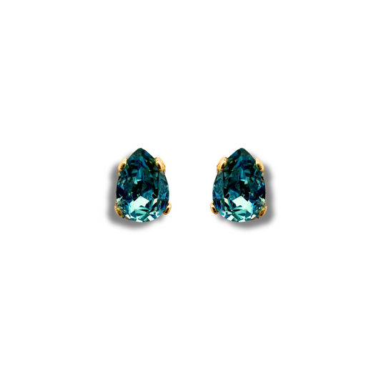 PEAR STUD EARRINGS | AQUAMARINE