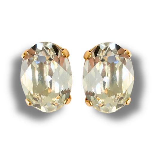 OVAL STUD EARRINGS | CRYSTAL