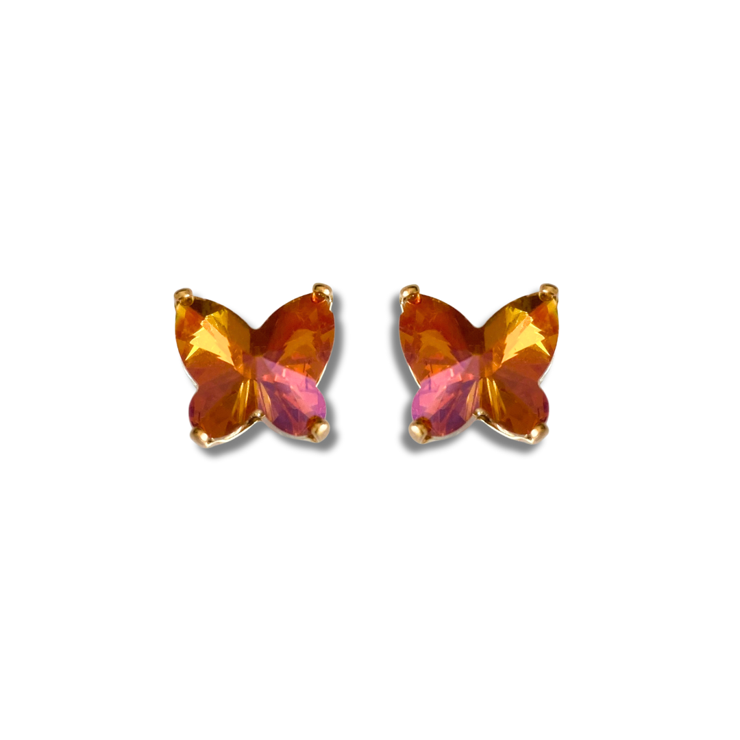 BUTTERFLY STATEMENT STUD EARRINGS | PINK GIN