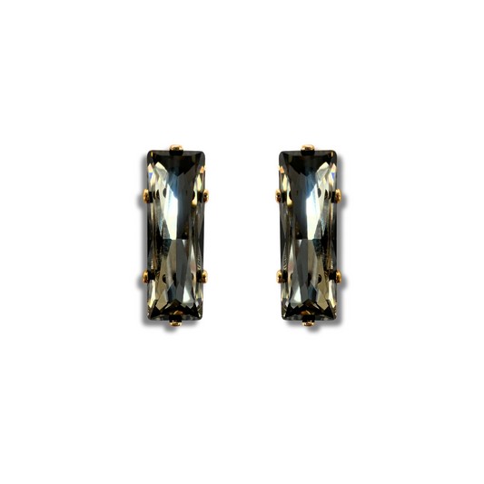 BAGUETTE STUD EARRINGS | BLACK DIAMOND