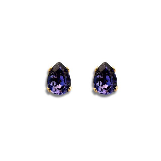 PEAR STUD EARRINGS | TANZANITE