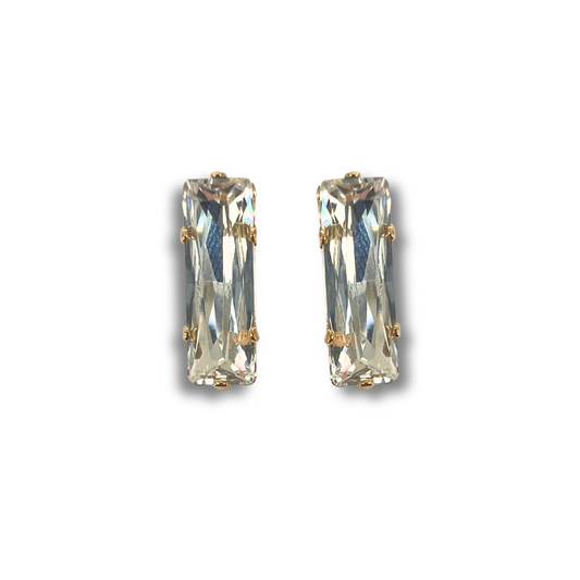 BAGUETTE STUD EARRINGS | CRYSTAL