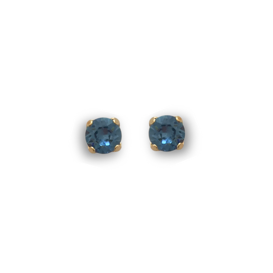ROUND SMALL STUD EARRINGS | DENIM