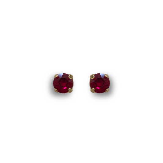 ROUND SMALL STUD EARRINGS | RUBY