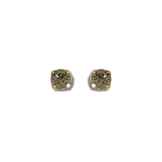 ROUND SMALL STUD EARRINGS | BLACK DIAMOND