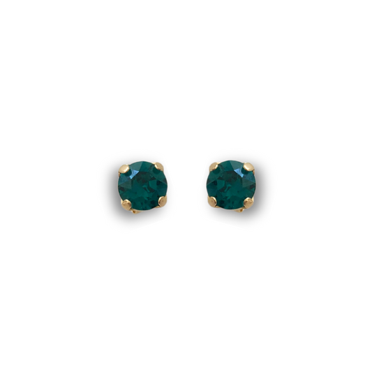 ROUND SMALL STUD EARRINGS | EMERALD