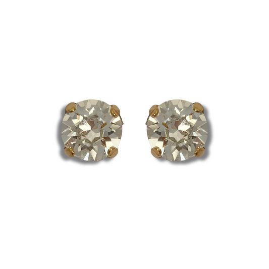 ROUND STUD EARRINGS | CRYSTAL