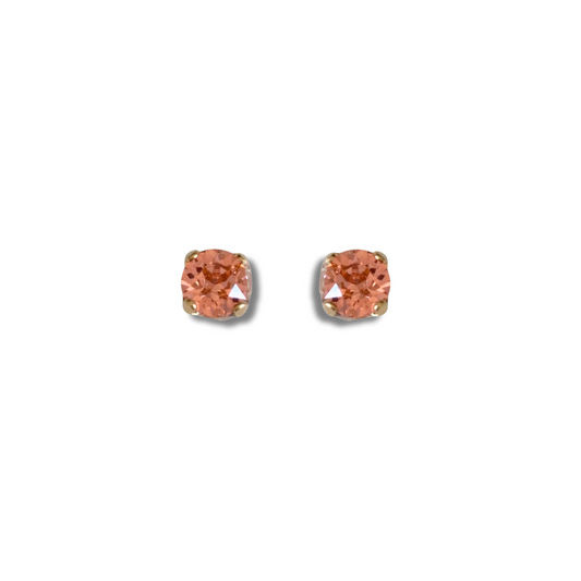 ROUND SMALL STUD EARRINGS | ROSE PEACH