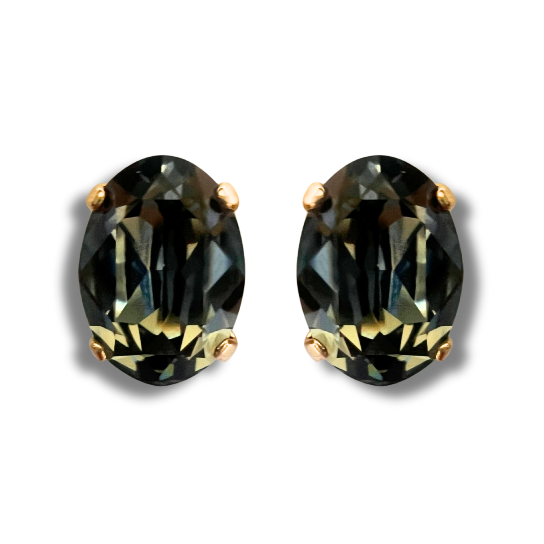 OVAL STUD EARRINGS | BLACK DIAMOND