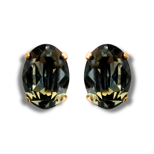 OVAL STUD EARRINGS | BLACK DIAMOND