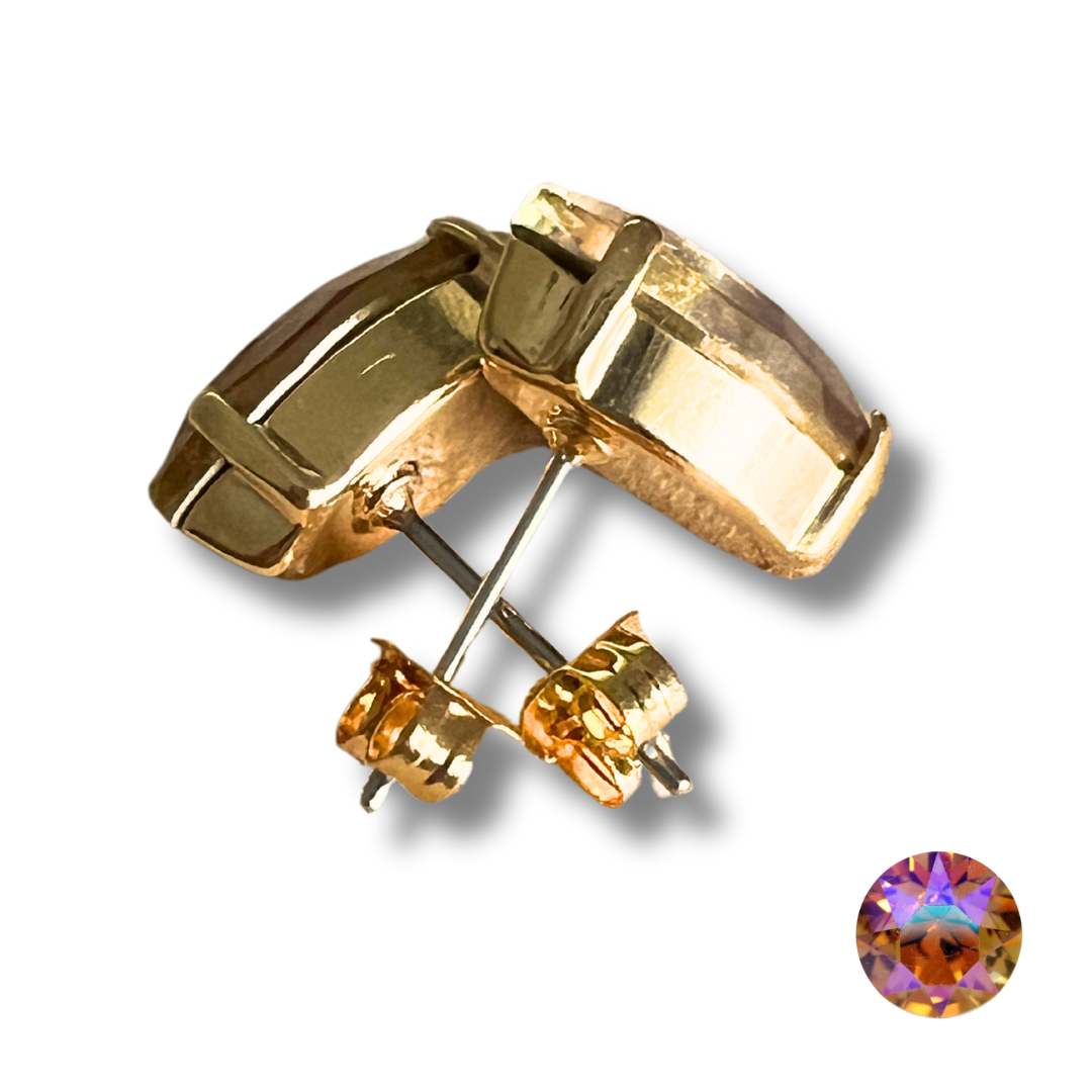 NAVETTE STUD EARRINGS | LIGHT SMOKED TOPAZ SHIMMER