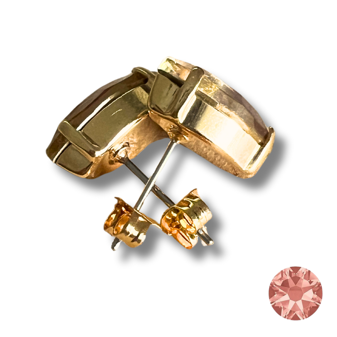 PEAR STUD EARRINGS | ROSE PEACH