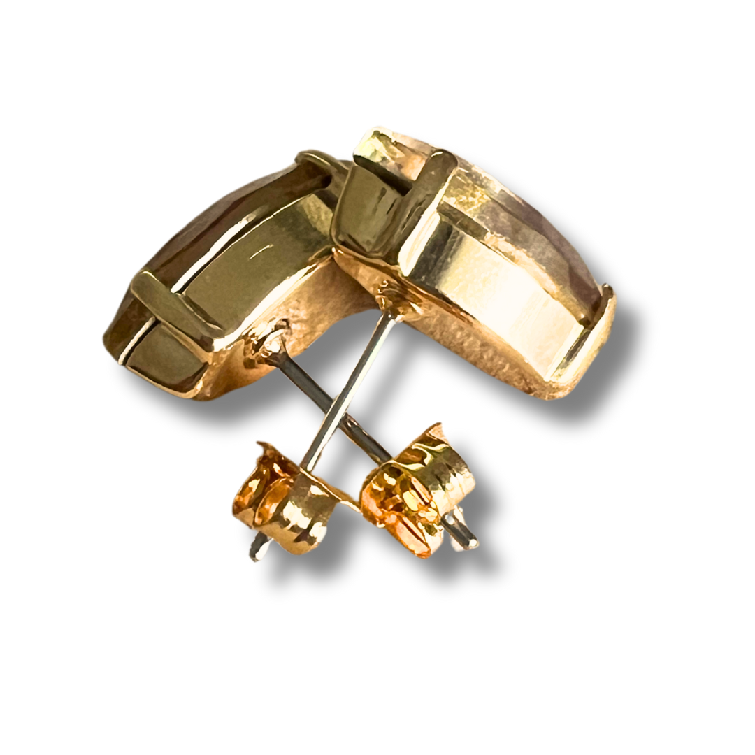 OVAL STUD EARRINGS | GOLDEN