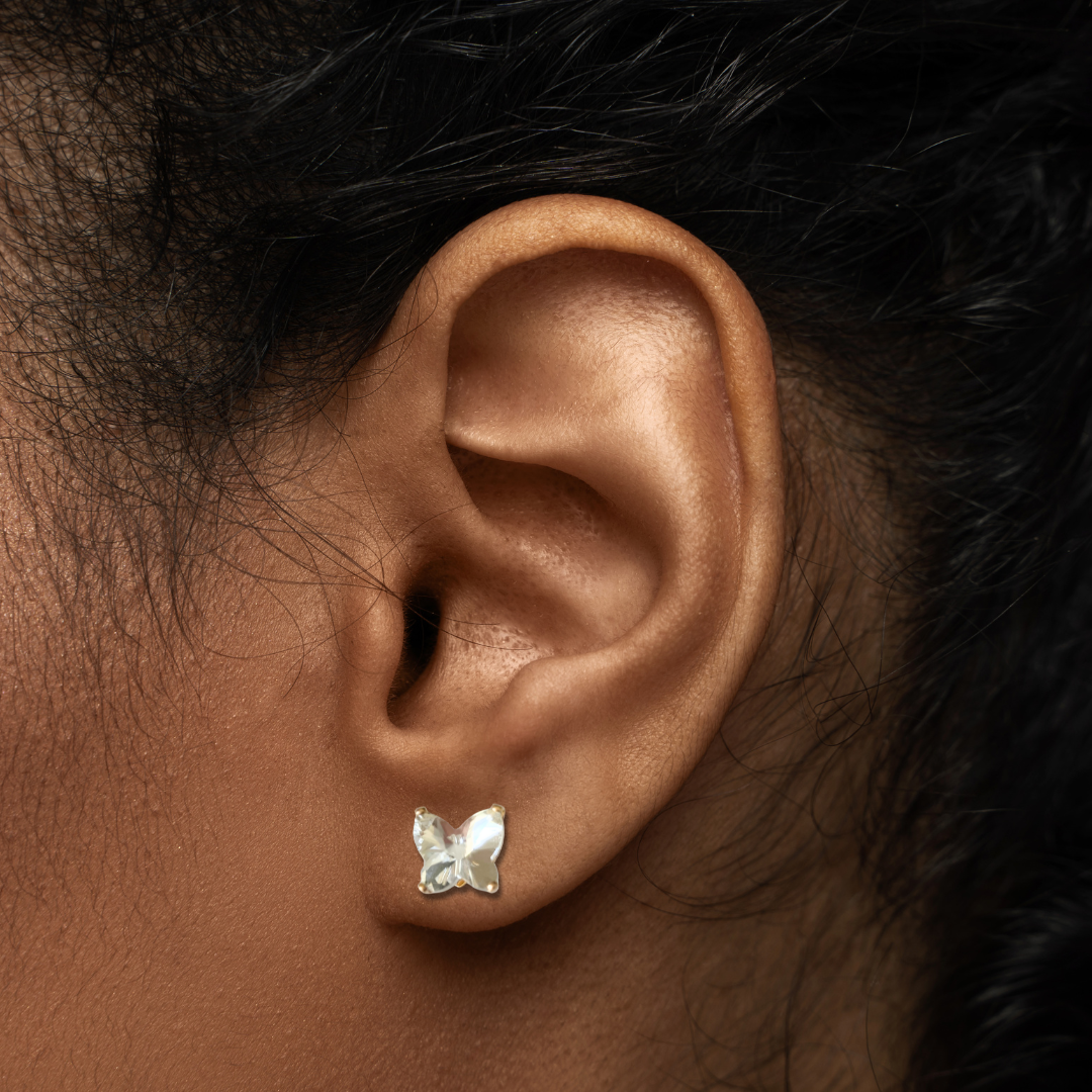 BUTTERFLY STATEMENT STUD EARRINGS | CRYSTAL