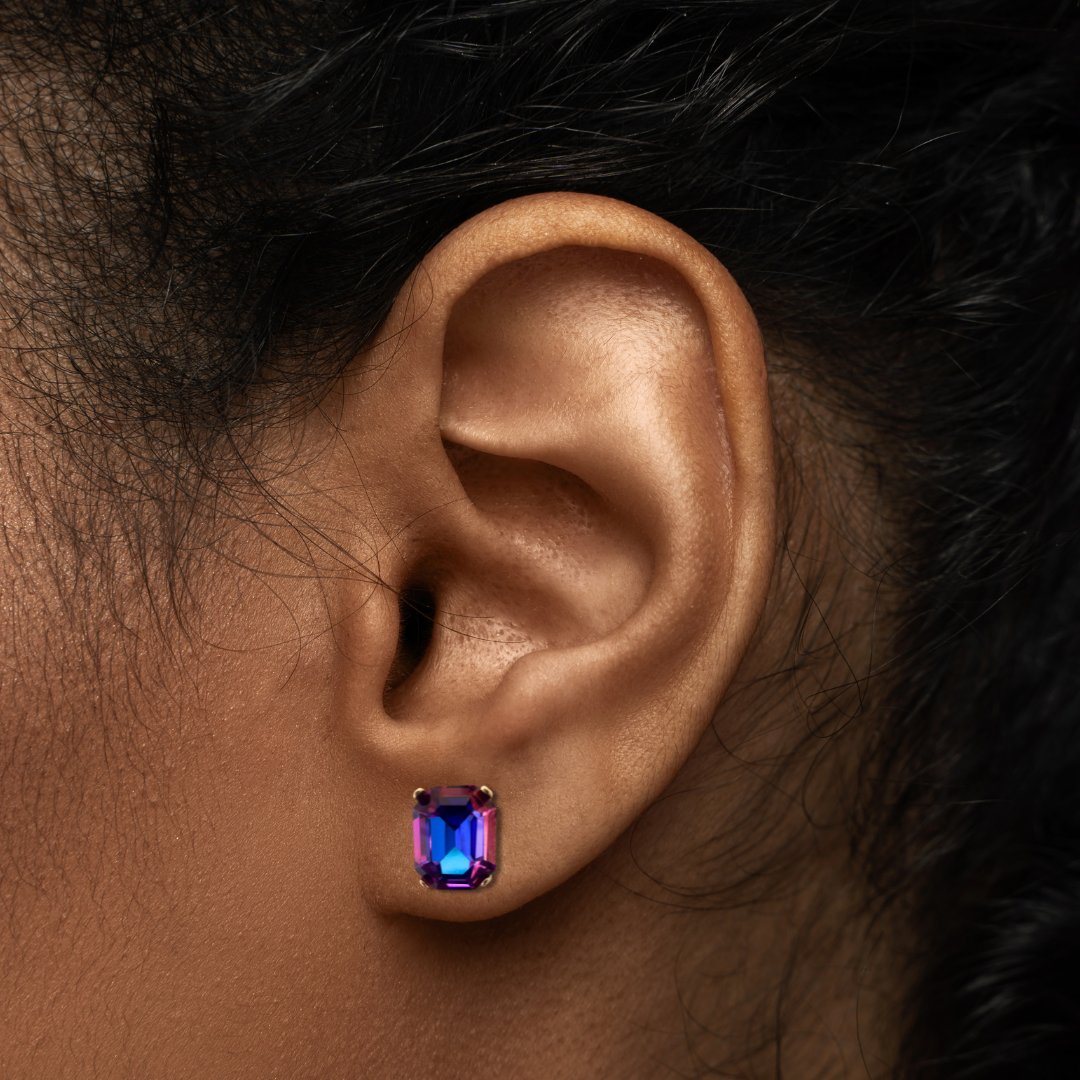 OCTAGON STUD EARRINGS | MAJESTIC