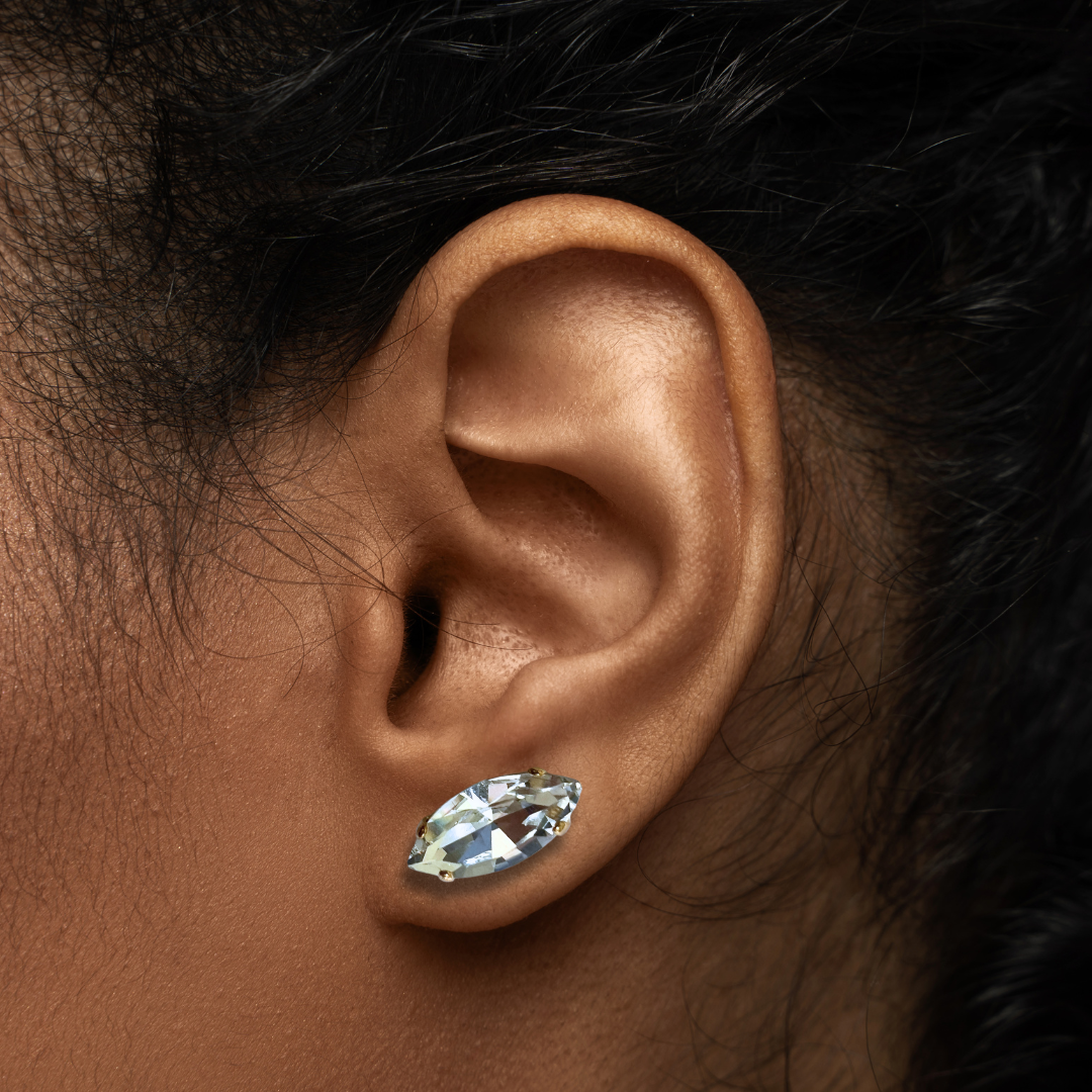 NAVETTE STUD EARRINGS | CRYSTAL