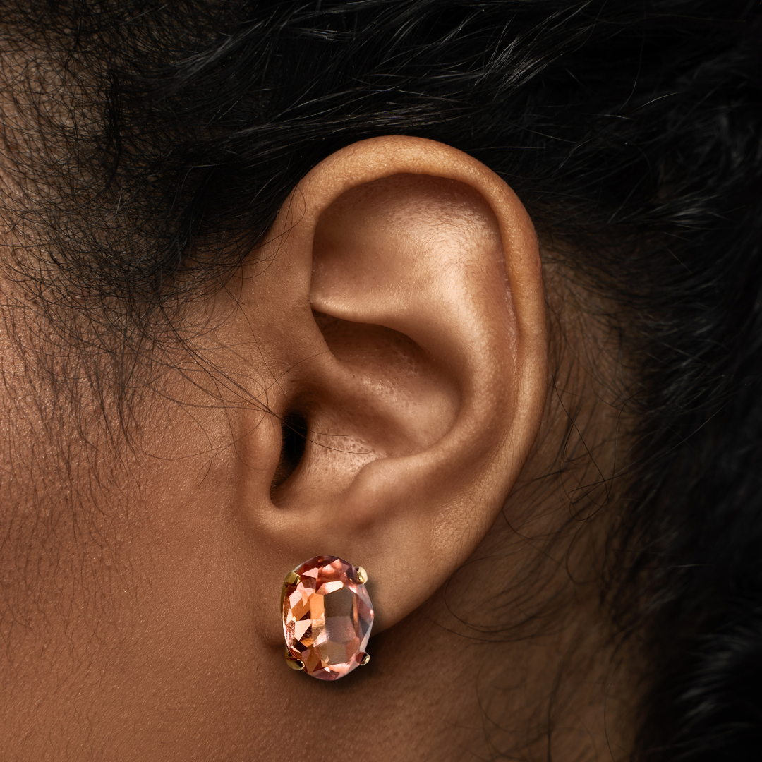 OVAL STUD EARRINGS | PEACHY