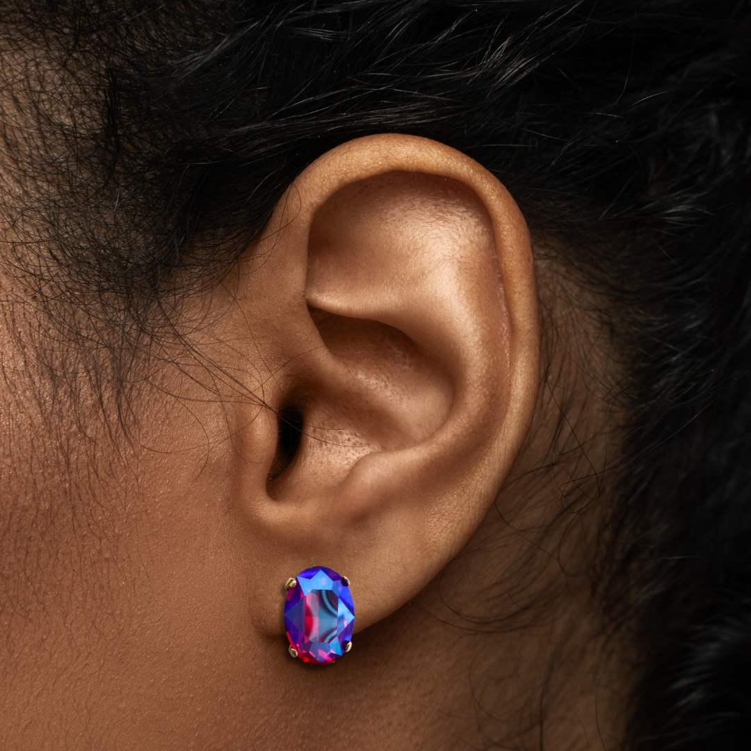 OVAL STUD EARRINGS | FIREWORK