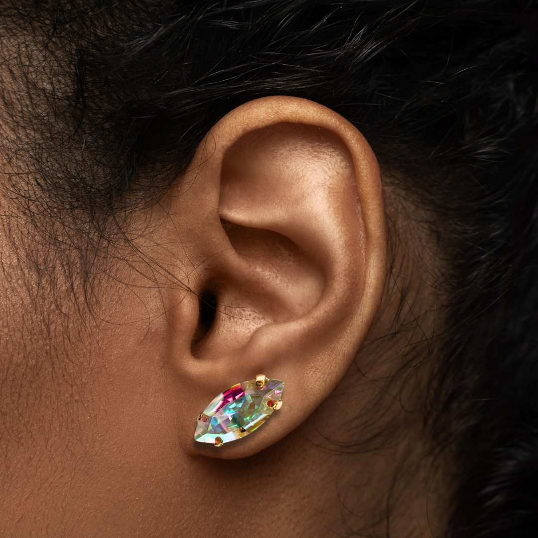 NAVETTE STUD EARRINGS | SHIMMER