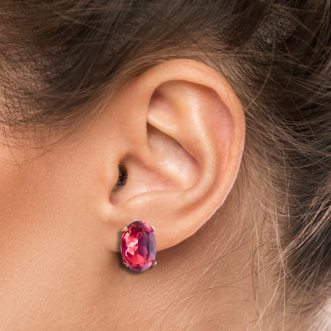 OVAL STUD EARRINGS | BERRY