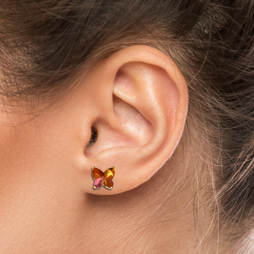 BUTTERFLY STATEMENT STUD EARRINGS | PINK GIN