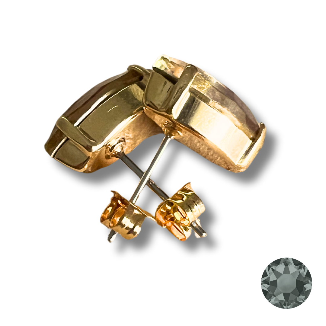 NAVETTE STUD EARRINGS | BLACK DIAMOND