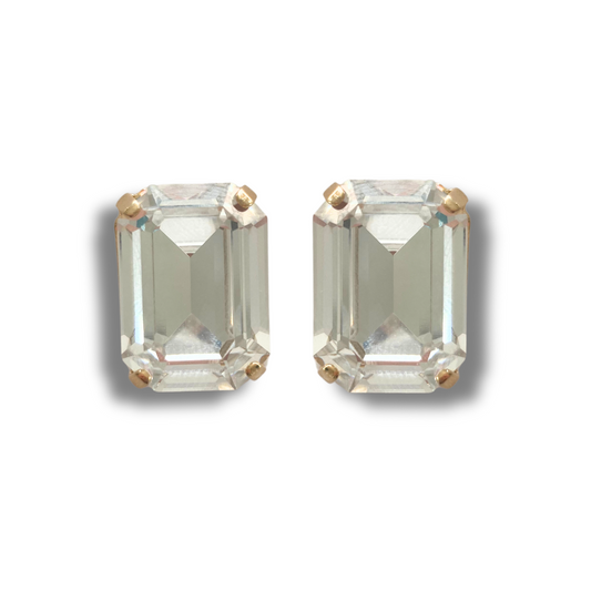 OCTAGON STUD EARRINGS | CRYSTAL